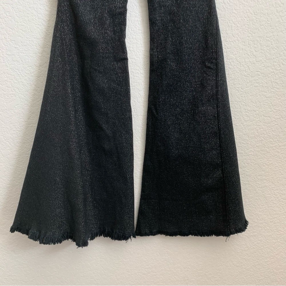 Show me your mumu Womens Berkeley Bells charcoal Shimmer flare jeans XS NEW - Picture 7 of 13